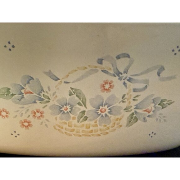 Corning Ware Blue Ribbon Flower Basket Set of 3 Casserole Dishes And Pot - Picture 4 of 16